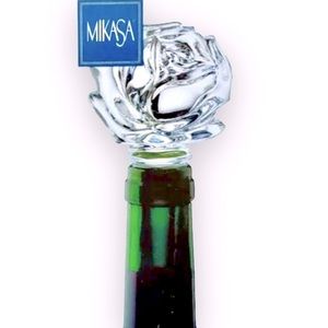 [MIKASA] Vintage Austrian Crystal Rose Wine Bottle Stopper Unused, No Box